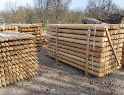 Robinia milled piles